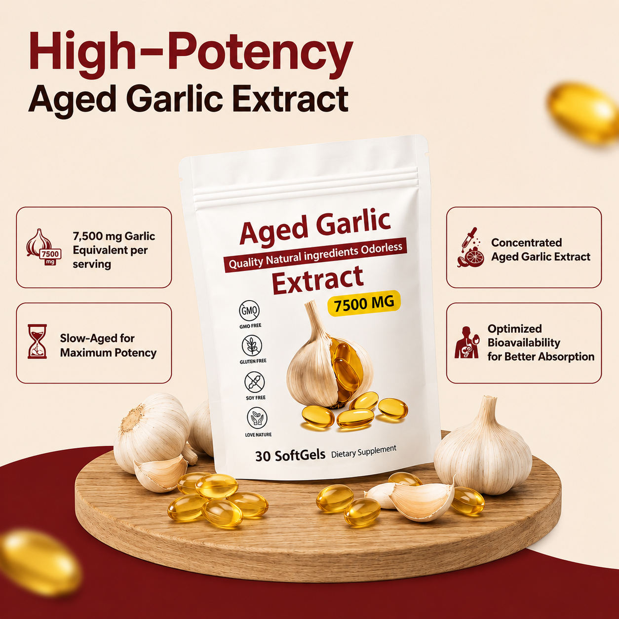 Niroa Aged Odorless Garlic SoftGels