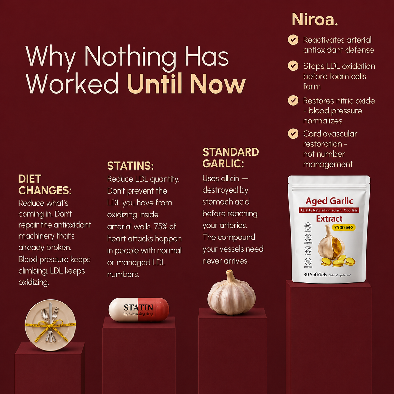 Niroa Aged Odorless Garlic SoftGels
