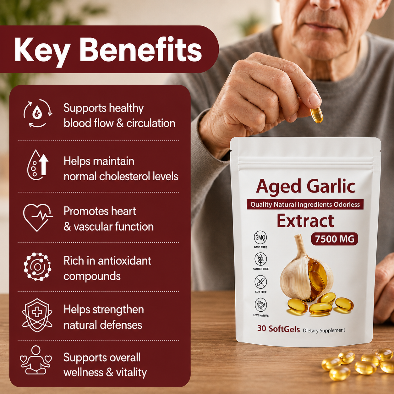 Niroa Aged Odorless Garlic SoftGels