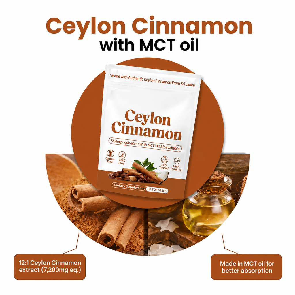Ceylon Cinnamon 7200mg equivalent with MCT Oil