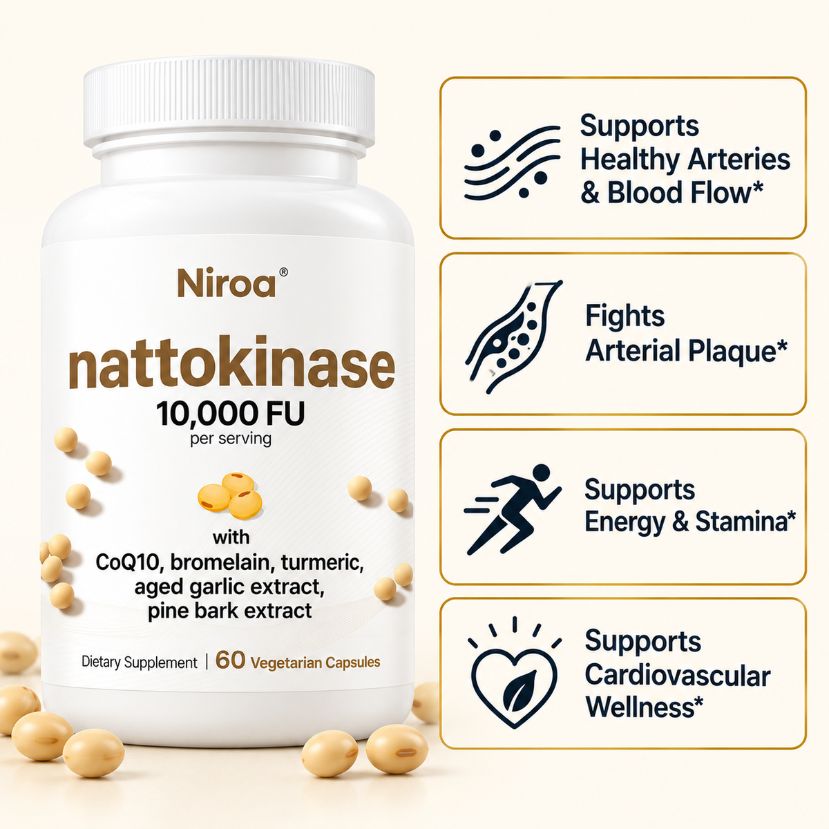 Niroa Nattokinase 10,000 FU
